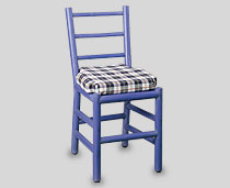 View Tacuba Chair Blue Color with pipes on back & cushion